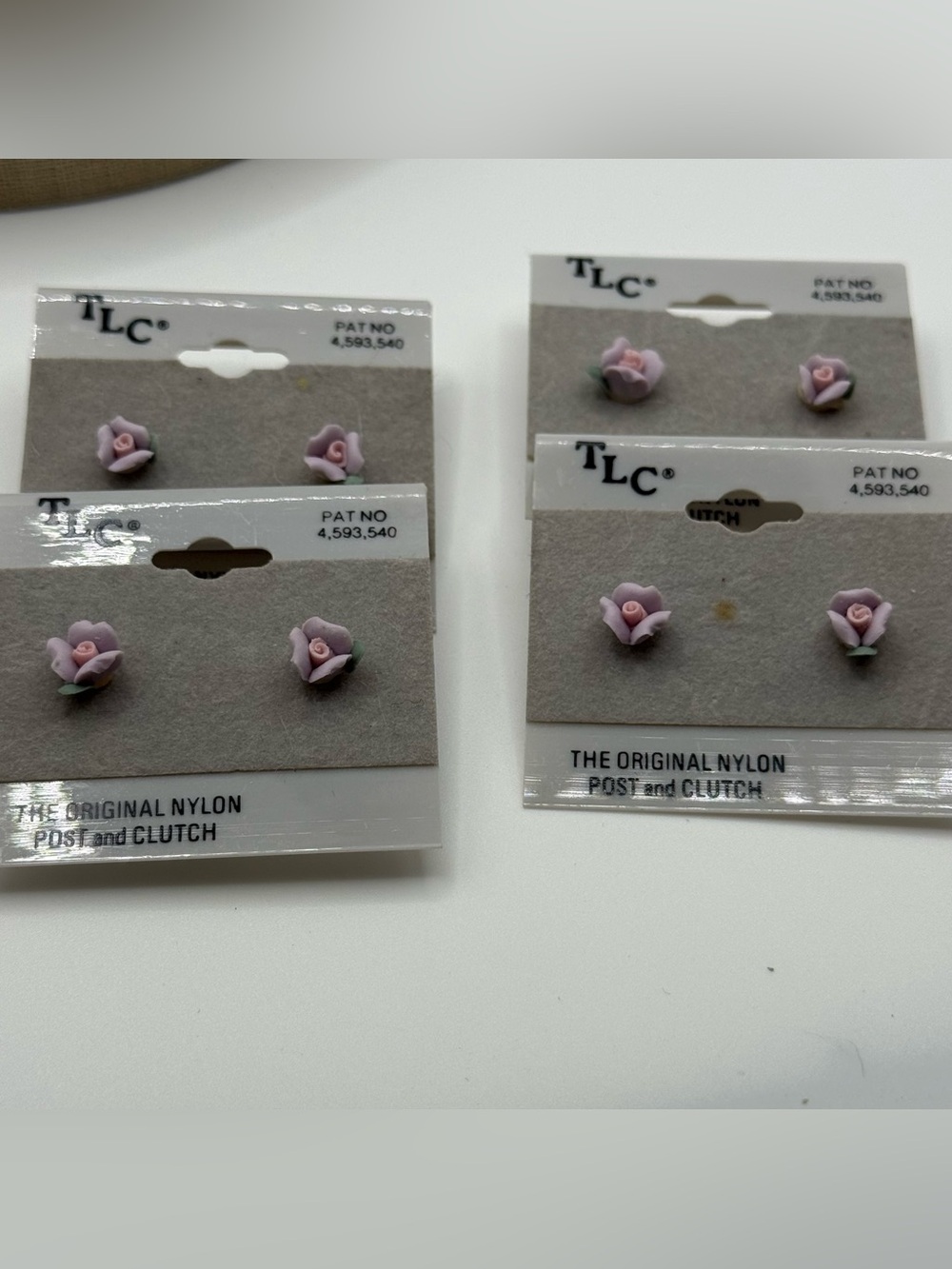 TLC Light Pink Rose Flower Stud Earrings